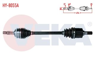 KOMPLE AKS SOL ÖN HYUNDAİ I30 (FD) 1.4İ A-T/M-T ABSLI 46 DIS UZUNLUK 674MM 2007-2011 resmi