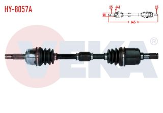 KOMPLE AKS SOL ÖN KİA CERATO (LD) 1.6İ A-T ABSLI 44 DIS UZUNLUK 645MM 2004-2012 resmi