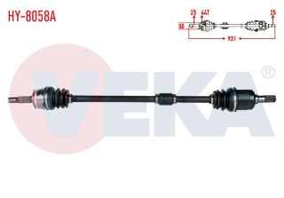 KOMPLE AKS SAĞ ÖN KİA CERATO (LD) 1.6İ A-T ABSLI 44 DIS UZUNLUK 931MM 2004-2012 resmi