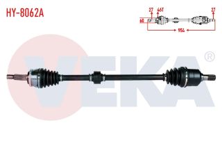 KOMPLE AKS SAĞ ÖN HYUNDAİ I30 (FD) 1.6 CRDI M-T ABSLI 46 DIS UZUNLUK 954MM 2007-2011 resmi
