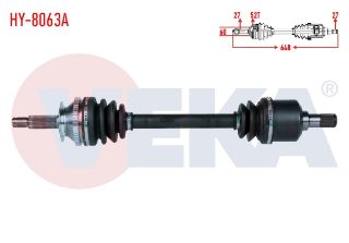KOMPLE AKS SOL ÖN HYUNDAİ SANTA FE (SM) 2.0 CRDI A-T 4X4 ABSLI 52 DIS UZUNLUK 648MM 2001-2006 resmi