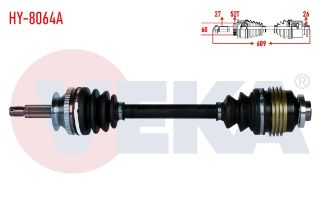 KOMPLE AKS SAĞ ÖN HYUNDAİ SANTA FE (SM) 2.0 CRDI A-T 4X4 ABSLI 52 DIS UZUNLUK 609MM 2001-2006 resmi