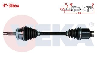 KOMPLE AKS SAĞ ÖN HYUNDAİ TUCSON (JM) 2.0 CRDI ABSLI 48 DIS A-T UZUNLUK 610MM 2004-2010 resmi