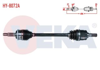 KOMPLE AKS SOL ÖN HYUNDAİ ELANTRA 1.6 CVVT ABSLI 46 DIS M-T 6 ILERI UZUNLUK 686MM 2011-2015 resmi
