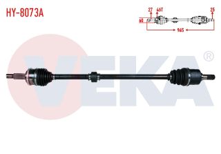KOMPLE AKS SAĞ ÖN HYUNDAİ ELANTRA 1.6 CVVT ABSLI 46 DIS M-T 6 ILERI UZUNLUK 965MM 2011-2015 resmi