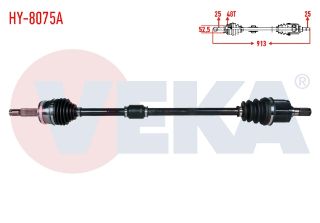 KOMPLE AKS SAĞ ÖN ABSLI 48 DIS UZUNLUK 913MM HYUNDAİ GETZ (TB) 1.3İ - 1.4İ - 1.6İ 2002-2008 resmi