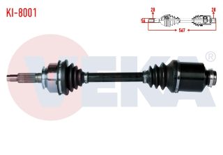 KOMPLE AKS SAĞ ÖN KİA SORENTO I (JC) 2.5 CRDI A-T UZUNLUK 567MM 2002-2009 resmi