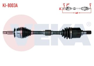 KOMPLE AKS SOL ÖN KİA CERATO (LD) 1.6 CRDI M-T ABSLI 44 DIS UZUNLUK 649MM 2004-2012 resmi