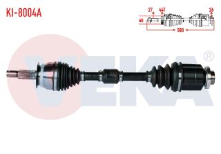 KOMPLE AKS SAĞ ÖN KİA CERATO (LD) 1.6 CRDI M-T ABSLI 44 DIS UZUNLUK 588MM 2004-2012 resmi