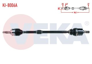 KOMPLE AKS SAĞ ÖN KİA CEE'D 1.6 CRDI ABSLI 46 DIS A-T UZUNLUK 943MM 2006-2012 resmi