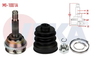 AKS KAFASI SOL SAĞ ÖN DIS HYUNDAİ ACCENT I (X-3) 1.3İ ABSLI 44 DIS 25X22X50 UZUNLUK 153MM 1994-2000 resmi