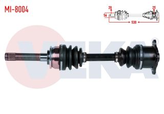 KOMPLE AKS ÖN SAĞ MİTSUBİSHİ L 200 (K7T,K6T) 2.5 TD 4X4 UZUNLUK 537,5MM 1996-2007 resmi