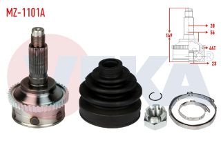 AKS KAFASI SOL SAĞ ÖN DIS MAZDA 626 IV (GE) 2.0İ ABSLI 44 DIS 28X23X56 UZUNLUK 149 MM 1992-1997 resmi