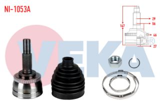 AKS KAFASI SOL SAĞ ÖN DIS NİSSAN MAXİMA III (A32) 2.0İ V6 24V ABSLI 46 DIS 29X27X56 UZUNLUK 147 MM 1995-2000 resmi