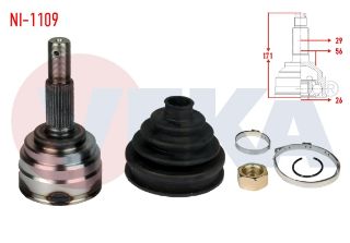 AKS KAFASI DIS SOL SAĞ ÖN DIS NİSSAN JUKE (F15) 1.5 DCI  29X26X56 UZUNLUK 171MM 2010- resmi