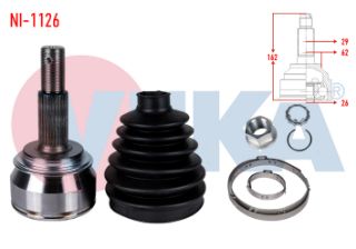 AKS KAFASI SOL SAĞ ÖN DIS NİSSAN QASHQAI (J11) 1.5 DCI 29X26X62 UZUNLUK 162MM 2014- resmi
