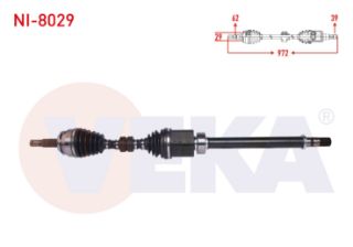 KOMPLE AKS SAĞ ÖN NİSSAN QASHQAI (J11) 1.6 DCI M-T UZUNLUK 972 MM 2014- resmi