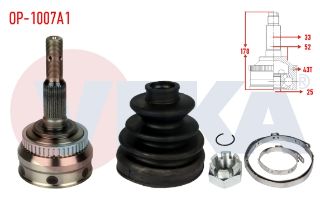 AKS KAFASI SOL SAĞ ÖN DIS OPEL VECTRA A 2.0 ABSLI 43 DIS 33X25X52 UZUNLUK 170,8 MM 1988-1995 resmi