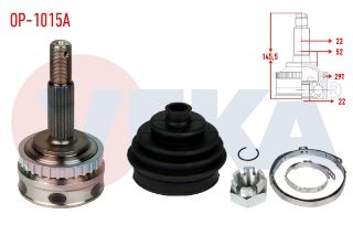 AKS KAFASI SOL SAĞ ÖN DIS OPEL VECTRA A 1.6 ABSLI 29 DIS 22X22X52 UZUNLUK 144,8 MM 1988-1995 resmi