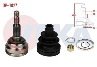 AKS KAFASI SOL SAĞ ÖN DIS OPEL ASTRA G (F69) 1.6 16V 33X22X52 UZUNLUK 153,5 MM 1998-2005 resmi