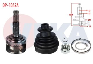 AKS KAFASI SOL SAĞ ÖN DIS OPEL MERİVA A 1.6 ABSLI 29 DIS 22X23X52 UZUNLUK 156,7 MM 2003-2010 resmi