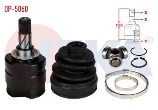 AKS KAFASI SOL SAĞ ÖN İÇ OPEL CORSA C 1.3 CDTI  22X23X35 UZUNLUK 153,5 MM 2000-2006 resmi