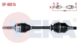 KOMPLE AKS SOL ÖN OPEL CORSA C 1.3 CDTI ABSLI 29 DIS UZUNLUK 580MM 2000-2006 resmi