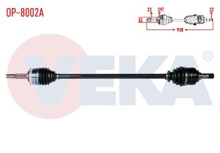 KOMPLE AKS SAĞ ÖN OPEL CORSA C 1.3 CDTI ABSLI 29 DIS UZUNLUK 930MM 2000-2006 resmi