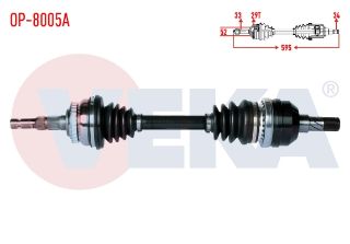KOMPLE AKS SOL ÖN OPEL VECTRA B 2.0İ ABSLI 29 DIS UZUNLUK 595MM 1995-2003 resmi