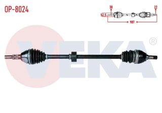KOMPLE AKS SAĞ ÖN OPEL VECTRA C 1.6 16V UZUNLUK 987MM 2002-2008 resmi