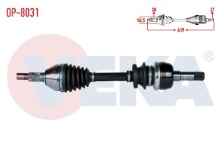 KOMPLE AKS SOL SAĞ ÖN OPEL INSIGNIA 2.0 CDTI (A20DTH) A-T UZUNLUK 619MM 2008- resmi