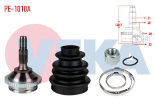 AKS KAFASI SOL SAĞ ÖN DIS PEUGEOT 206 (2A/C) 1.6İ 16V ABSLI 48 DIS DISTAN SEGMANLI 21X22X48 UZUNLUK 140,5 MM 1998-2006 resmi