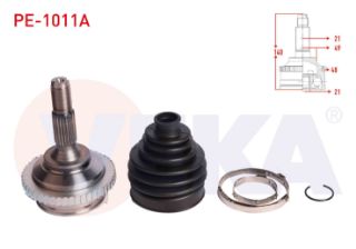 AKS KAFASI SOL SAĞ ÖN DIS PEUGEOT 206+ 1.4 HDI ABSLI 48 DIS 21X21X49 UZUNLUK 140 MM 2009- resmi