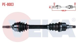 KOMPLE AKS SOL ÖN PEUGEOT 206 (2A/C) 1.6İ 16V TU5 UZUNLUK 604,5MM 1998-2006 resmi