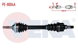 KOMPLE AKS SOL ÖN PEUGEOT 206 (2A/C) 1.6İ 16V 90 HP ABSLI 48 DIS UZUNLUK 604,5MM 1998-2006 resmi