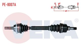 KOMPLE AKS SOL ÖN PEUGEOT 206 (2A/C) 1.6İ 16V ABSLI 48 DIS UZUNLUK 601MM 1998-2006 resmi