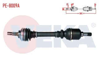 KOMPLE AKS SOL ÖN PEUGEOT 206 (2A/C) 2.0İ GTI ABSLI 48 DIS UZUNLUK 592MM 1998-2006 resmi