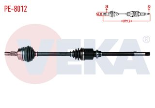 KOMPLE AKS SAĞ ÖN PEUGEOT 306 (7B,N3,N5) 1.6İ UZUNLUK 879,5MM 1993-2002 resmi