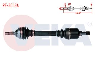 KOMPLE AKS SOL ÖN PEUGEOT 306 (7B,N3,N5) 1.9 D ABSLI 29 DIS UZUNLUK 603,5MM 1993-2002 resmi