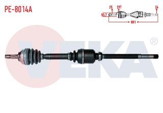 KOMPLE AKS SAĞ ÖN PEUGEOT 306 (7B,N3,N5) 1.9 D ABSLI 29 DIS UZUNLUK 881MM 1993-2002 resmi