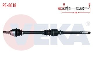 KOMPLE AKS SAĞ ÖN PEUGEOT 307 (3A/C) 1.4 MA SANZUMAN UZUNLUK 915MM 2000-2007 resmi