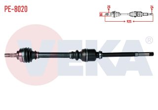 KOMPLE AKS SAĞ ÖN PEUGEOT PARTNER TEPEE 1.6 HDI UZUNLUK 925MM 2008- resmi