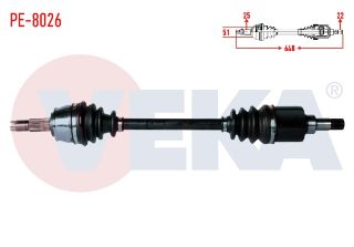 KOMPLE AKS SOL ÖN PEUGEOT BİPPER (AA) 1.4 HDI UZUNLUK 648MM 2008- resmi
