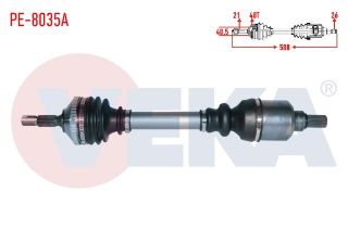 KOMPLE AKS SOL ÖN ABSLI 48 DIS UZUNLUK 588MM PEUGEOT 206 1.4İ 16V A-T (SNZ.AL4 26 DIS) 1998-2006 resmi