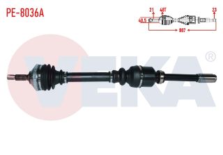 KOMPLE AKS SAĞ ÖN ABSLI 48 DIS UZUNLUK 807MM PEUGEOT 206 1.4İ 16V A-T (SNZ.AL4 23 DIS) 1998-2006 resmi