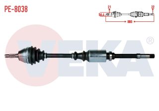 KOMPLE AKS SAĞ ÖN PEUGEOT 106 I 1.4 UZUNLUK 800MM 1991-1996 resmi