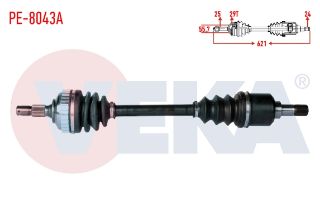KOMPLE AKS SOL ÖN PEUGEOT 406 (8B) 2.0İ ABSLI 29 DIS UZUNLUK 621MM M-T 1995-2004 resmi