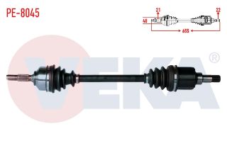 KOMPLE AKS SOL ÖN PEUGEOT 207 (WA,WC) 1.4İ MA SANZUMAN M-T UZUNLUK 655MM 2006-2012 resmi