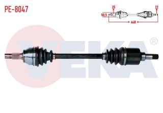 KOMPLE AKS SOL ÖN PEUGEOT 207 (WA,WC) 1.4 HDI MA SANZUMAN M-T UZUNLUK 640MM 2006-2012 resmi