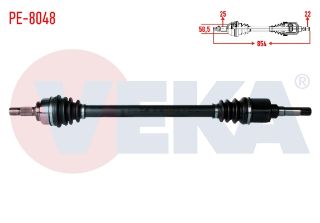 KOMPLE AKS SAĞ ÖN PEUGEOT 207 (WA,WC) 1.4 HDI MA SANZUMAN M-T UZUNLUK 854MM 2006-2012 resmi